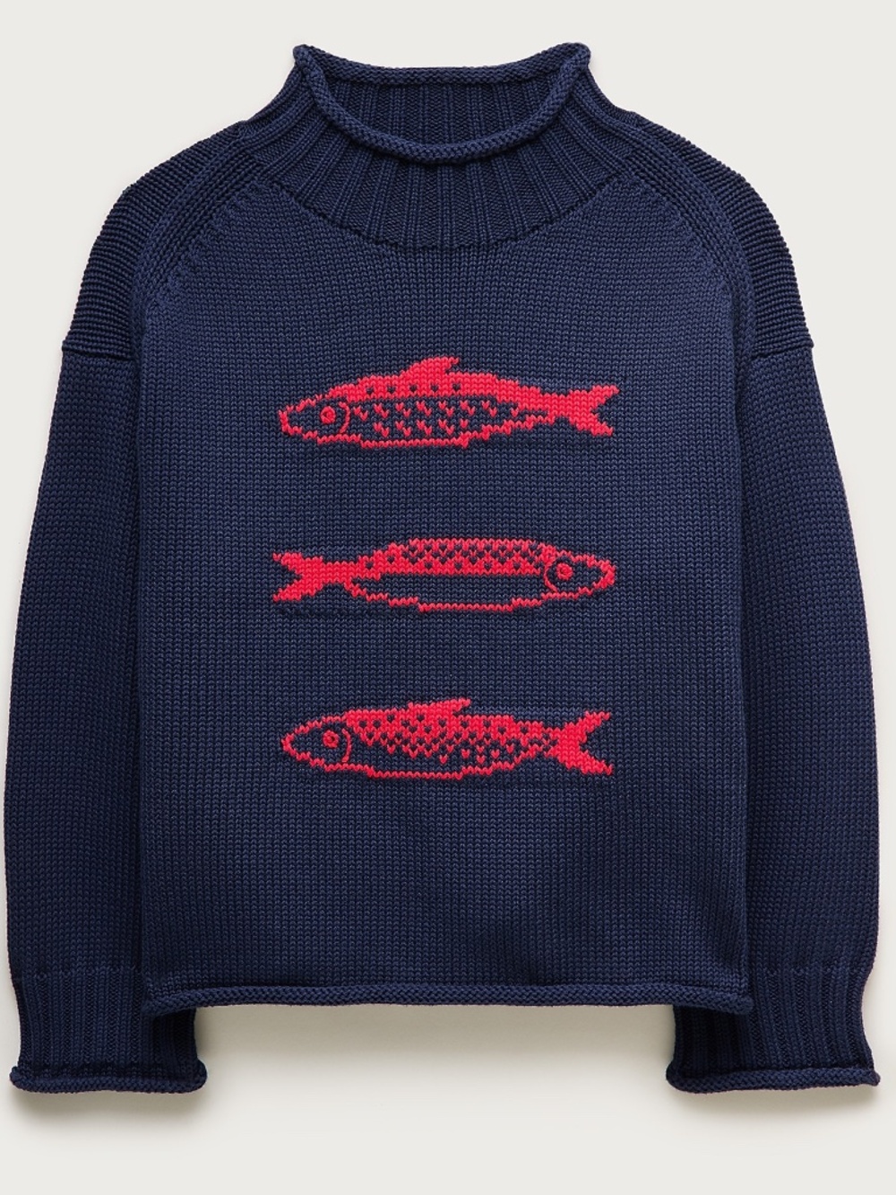 NWOT J.Crew 2025 Rollneck Sweater with sardine intarsia